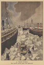 Port de New York pris dans les glaces